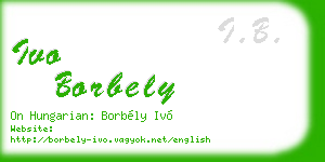 ivo borbely business card