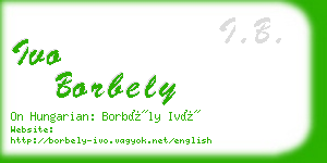 ivo borbely business card